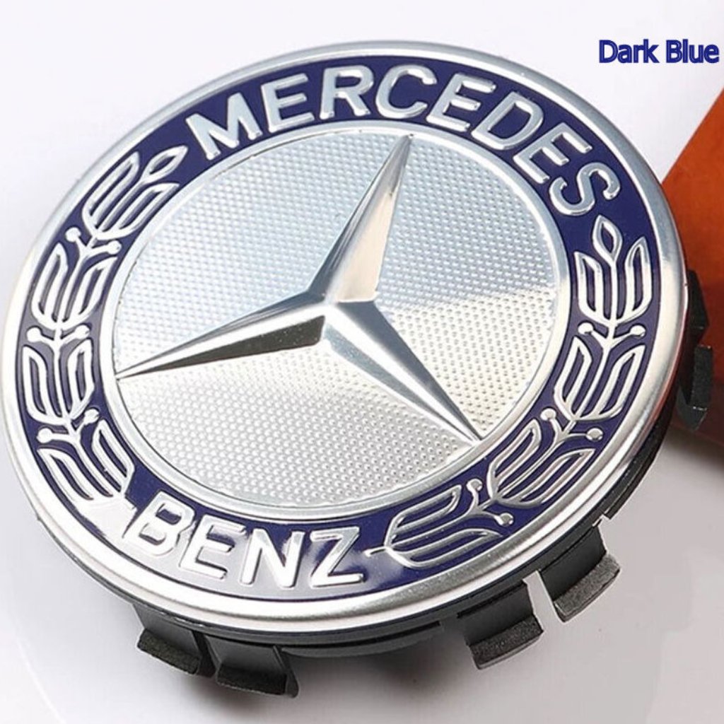 Brand New Set Of Four 3 Oem Dark Blue Mercedes Benz Wheels Cente